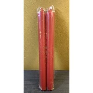 Caspari 10" Crown Straight Taper Candles, Red- Set of 2